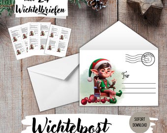 Wichtelbriefe zum Ausdrucken | Wichtelpost | Weihnachtswichtel im coolen designe | Wichtelzubehör | Weihnachten | Adventskalender/ Advent