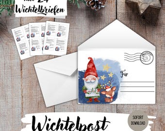 Wichtelbriefe zum Ausdrucken | Wichtelpost | Weihnachtswichtel | Wichtelzubehör | Weihnachten | Adventskalender/ Advent
