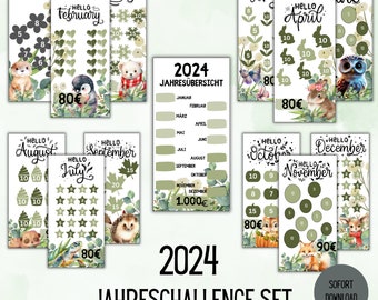 Budget Annual Savings Challenge Set / PDF A6 Envelopes in Savings Binder / Digital Download / Budgeting / Budget Binder/ Challenge Set
