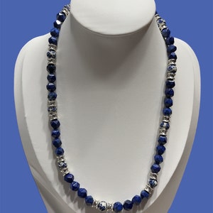 Lapis Lazuli, Natural Gemstone, Necklace, 20 inch long necklace,  Blue, gift for her