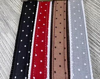 Polka Dot Wrist Lanyard for Keys – Fabric Keychain Holder