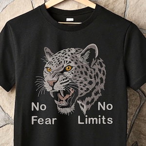 Realistic Aggressive Leopard face, motivational quote Machine Embroidery design, Jungle Wild Big Cat head File. 6 sizes only for dark fabric