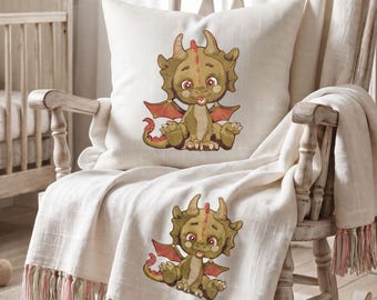 Cute Baby Dragon Nursery Machine Embroidery Design Digital Download File
