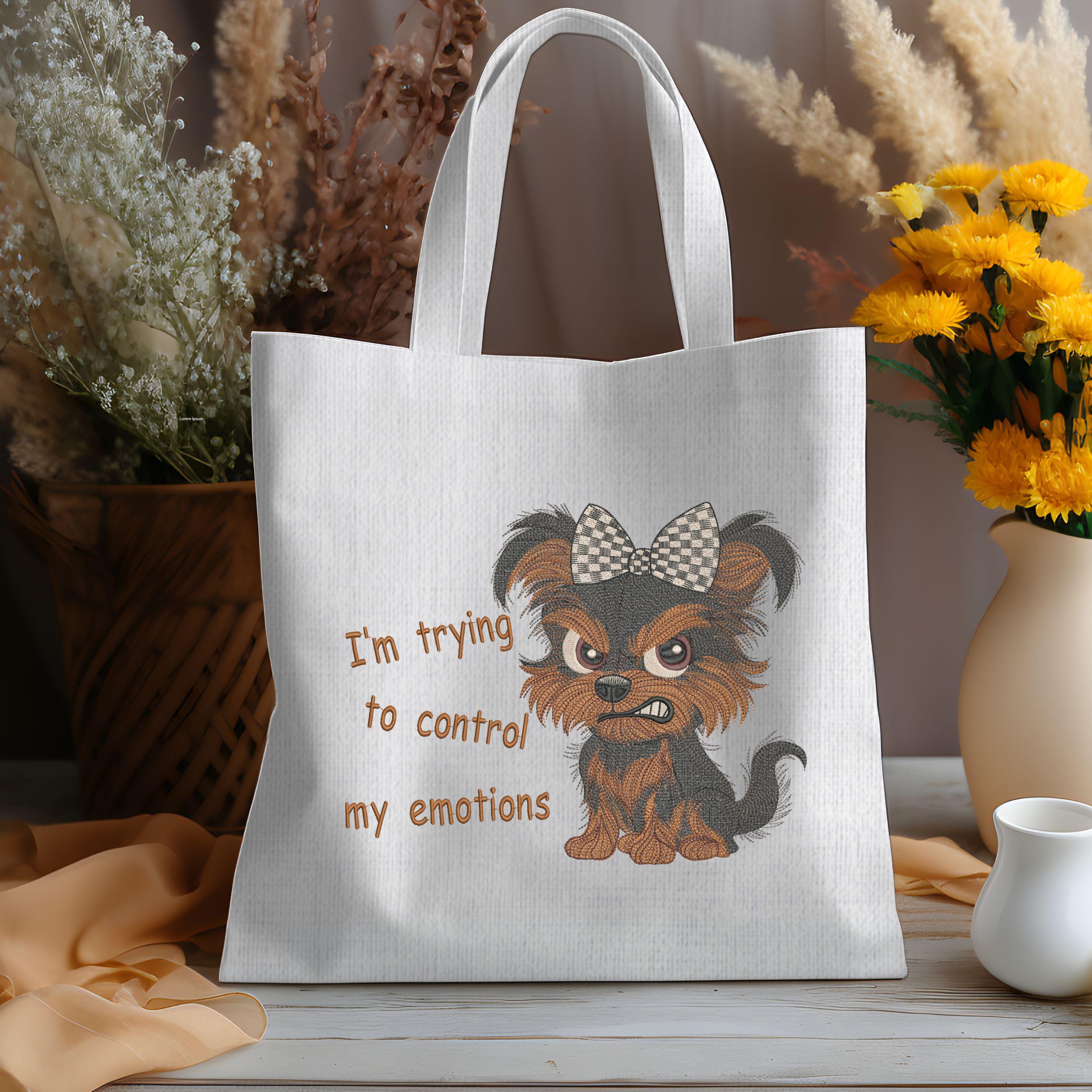 Angry Yorkie Puppy Embroidery Design: Funny Grumpy Dog File - Etsy
