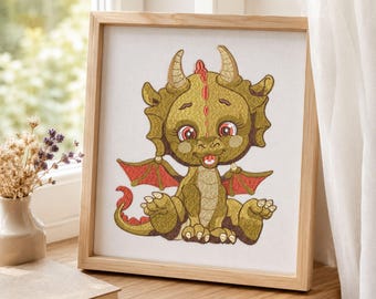 Baby draak cadeauzakje rugzak machine borduurwerk ontwerp digitaal downloadbestand