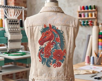 Paard rug jas vest machine borduurwerk ontwerp digitaal downloadbestand