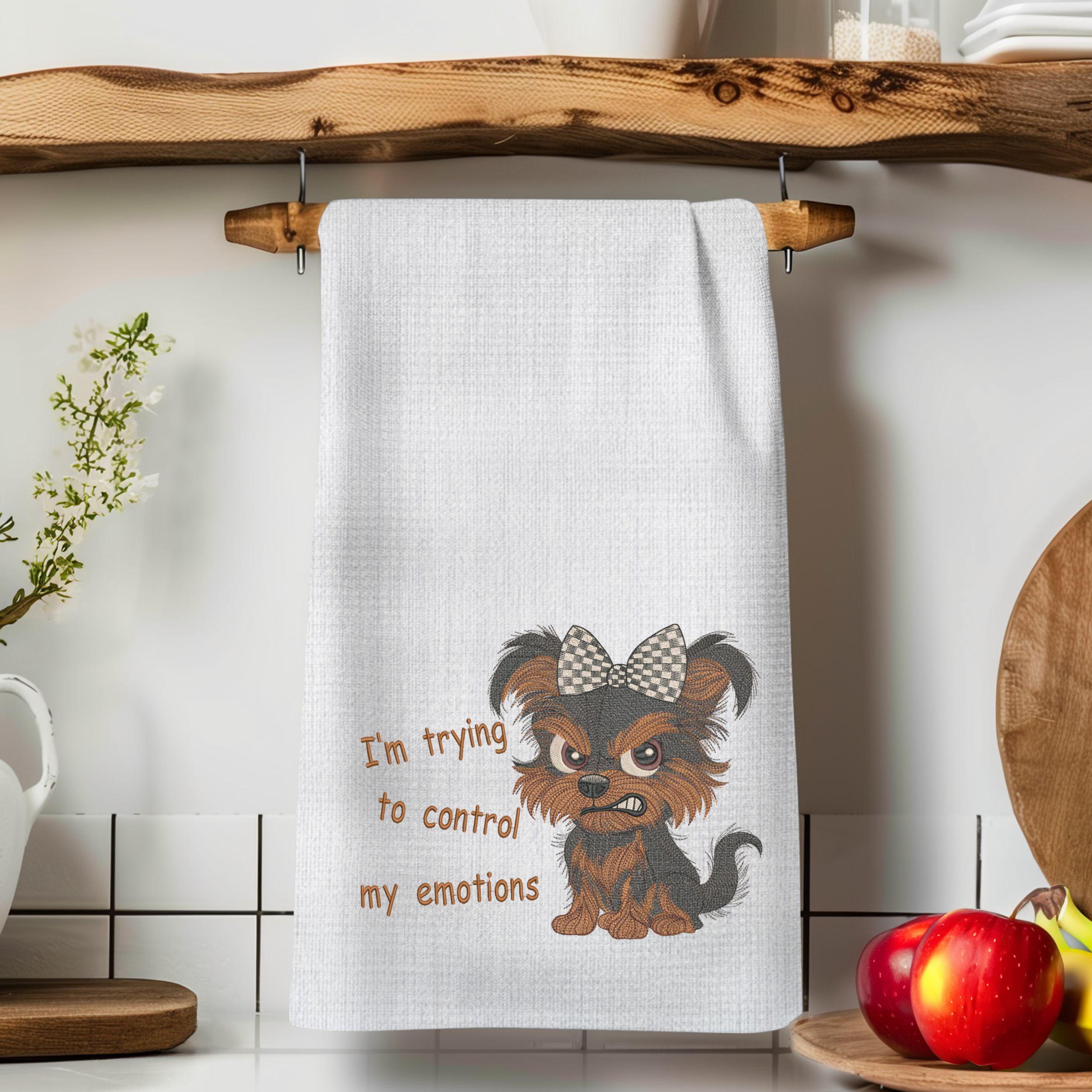 Angry Yorkie Puppy Embroidery Design: Funny Grumpy Dog File - Etsy