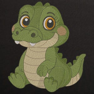 Cute Baby Crocodile Machine Embroidery Design, Jungle Alligator Embroidery File, Safari Animal Embroidery Pattern for Kids 8 Sizes