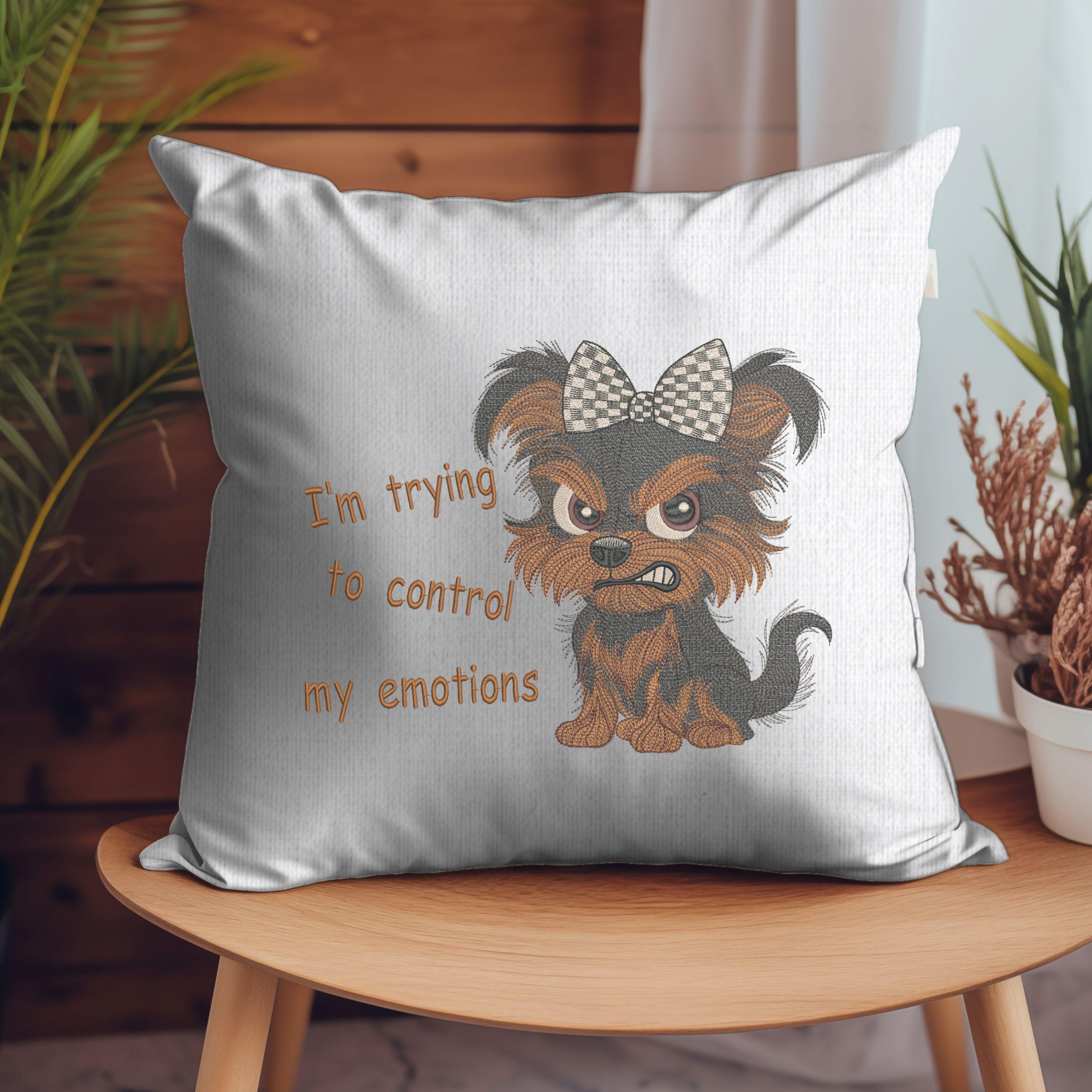 Angry Yorkie Puppy Embroidery Design: Funny Grumpy Dog File - Etsy