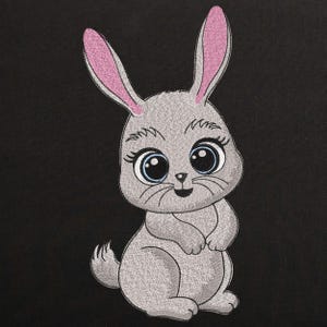 Cute Easter Baby Bunny Machine Embroidery Design, Cartoon Rabbit Embroidery File, Spring Hare Embroidery Pattern 8 Sizes Instant download