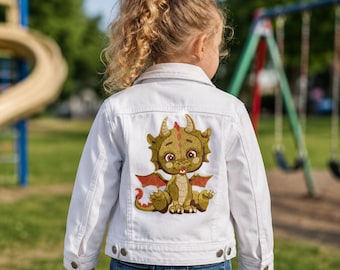 Baby draak kindershirt jas machine borduurwerk ontwerp digitaal downloadbestand