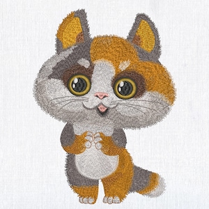 Schattige rode kat machine borduurwerk ontwerpen, schattig kitten borduurbestand, cartoon huisdier kat borduurpatroon 8 maten direct downloaden
