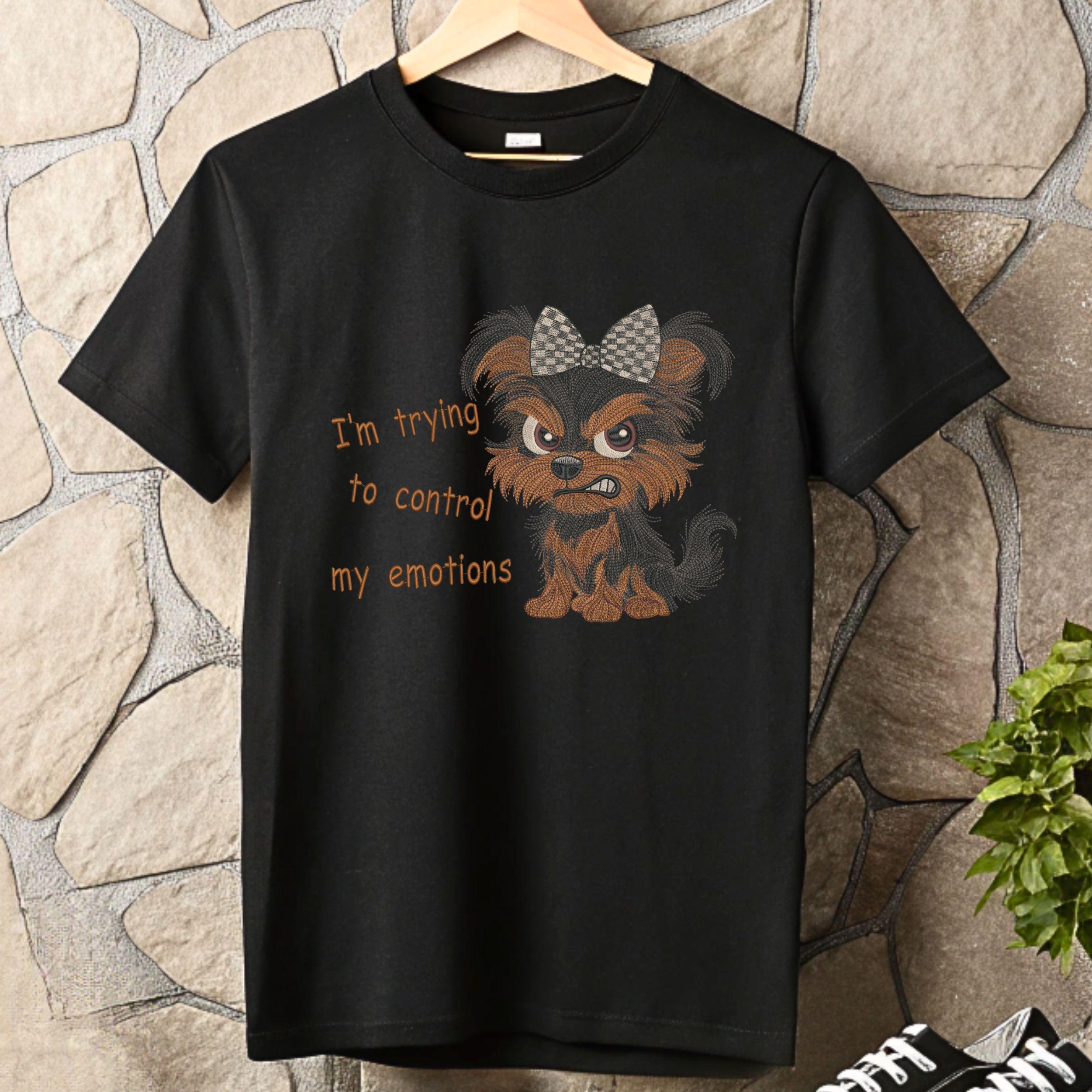Angry Yorkie Puppy Embroidery Design: Funny Grumpy Dog (7 Sizes) - Etsy