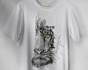 T-shirt con disegno tigre Design, realistico, animale, felino, giungla