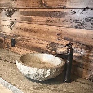 Single Concrete Vessel Sink Vanity- Modern Rustic Bathroom Vanity- Handmade Concrete Top-Custom Vanity