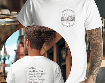 Dricka runt Universal Tee, Universal Studios familje-T-shirt, Universal Studios resa-T-shirt, Universal Studios grupp-T-shirt, öl-T-shirt