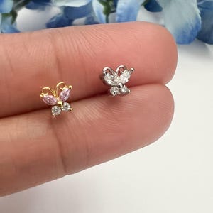 20G Surgical Steel Nose Stud, Bone Back Nose Piercing, Nose Ring, Gold Nose Stud,Butterfly Nose Piercing, Nose Ring, Butterfly Nose Piercing