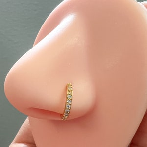 Nose hoop, Open Nose Ring, Nose piercing, Cz Nose Hoop, Cartilage Piercing