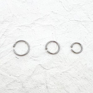 20G Surgical Steel Nose Hoop, Open Nose Hoop, Nose Piercing, Nose Ring, Gold Silver Nose Piercing