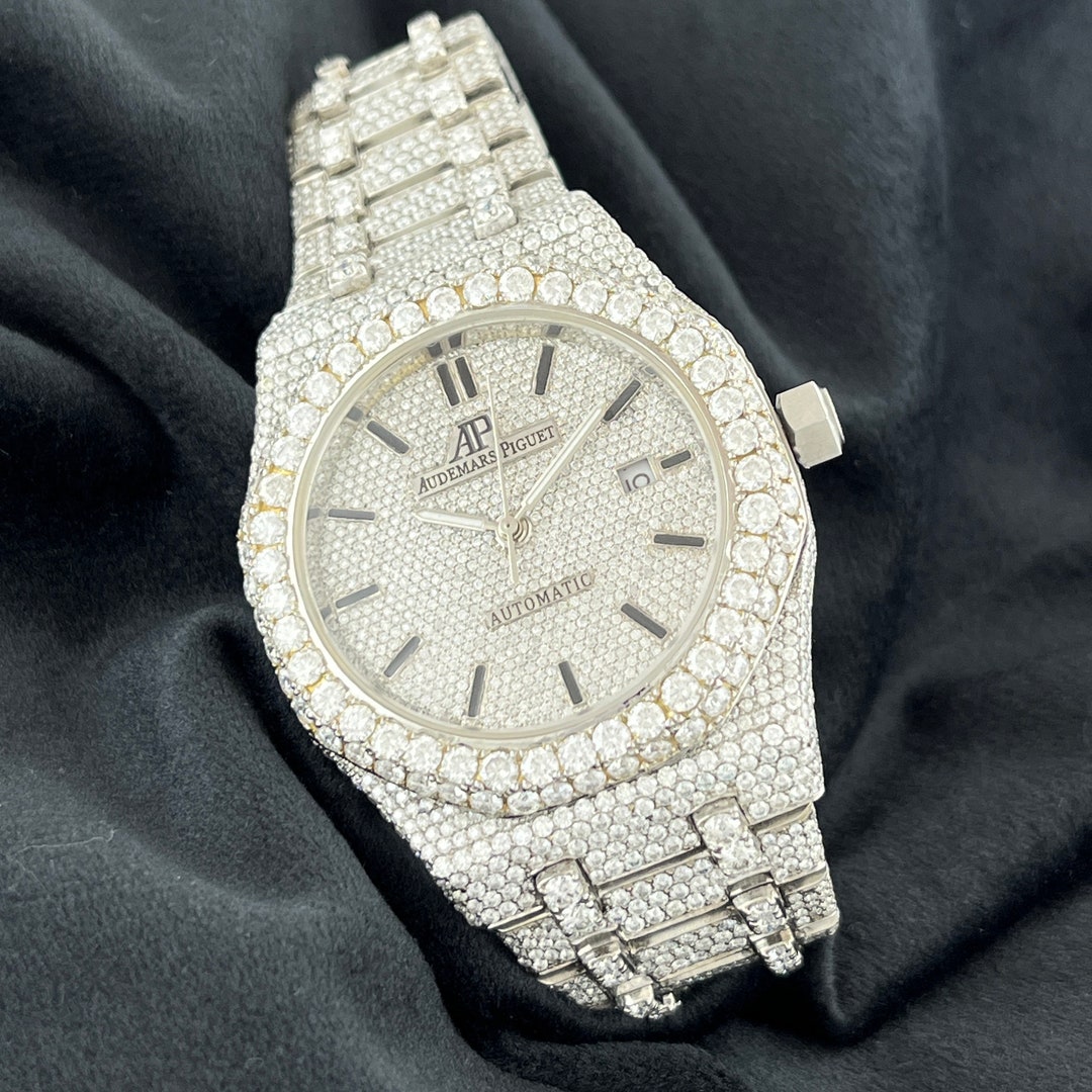 Buy VVS1 White Moissanite Diamond Watch, Moissanite Unique Watch, Full