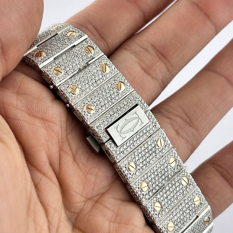 Buy Fully Automatic VVS1 Moissanite Diamond Watch, Handmade Stainless