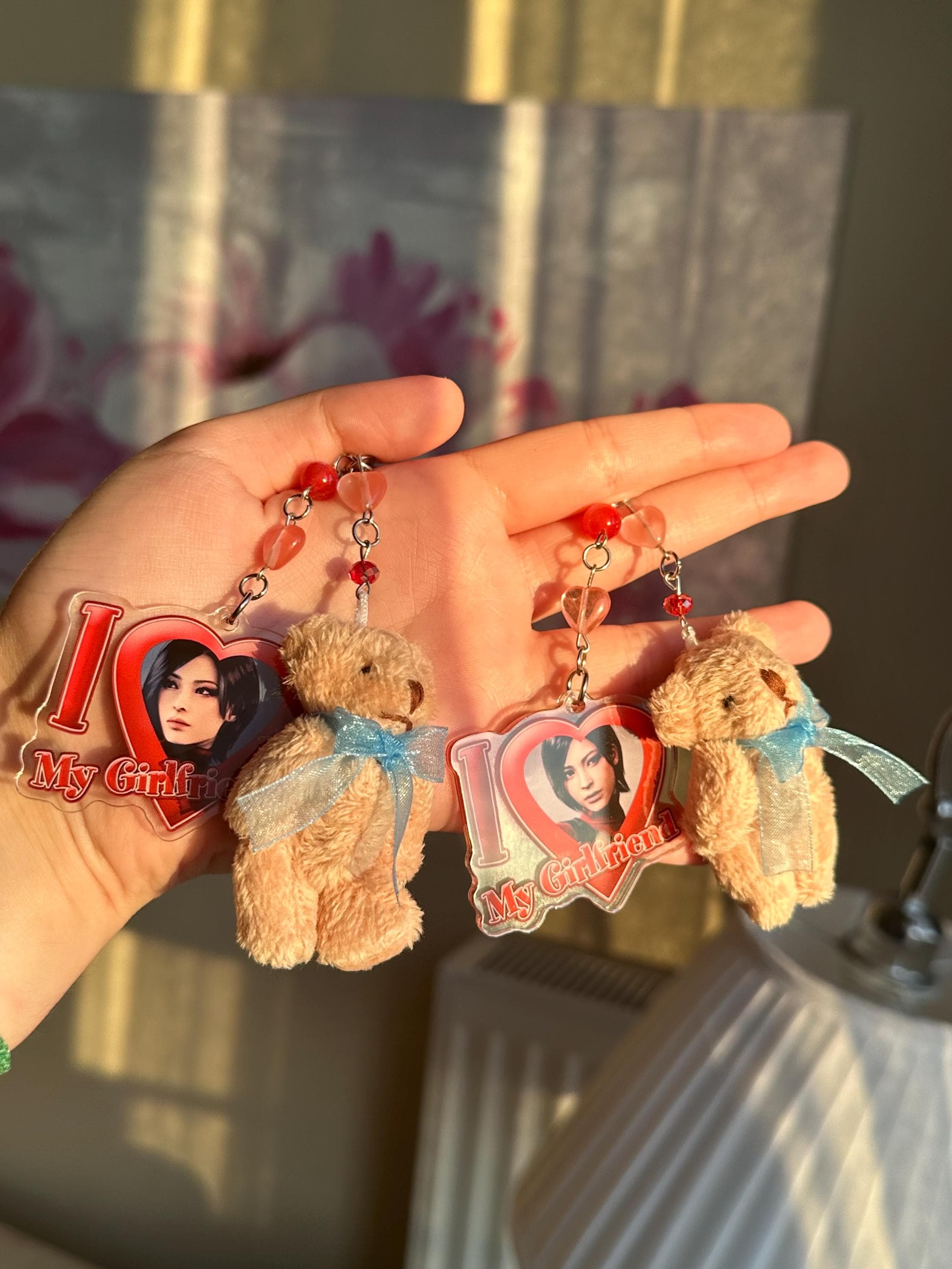 Ada Wong Teddy Bear Acrylic Keychains From Resident Evil 4