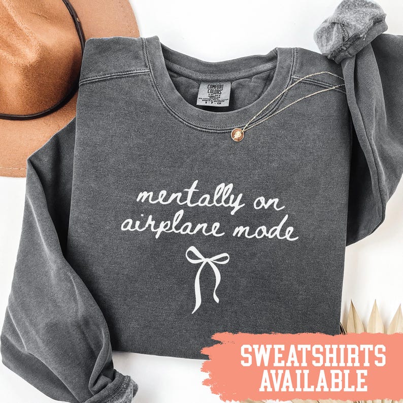 Mentally on Airplane Mode Sweatshirt, Comfortable Graphic Sweatshirt, Cozy Casual Wear, Funny Quote Sweatshirt, Unique Gift Idea