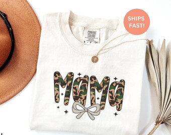 Chemise maman camouflage Comfort Colors®, joli t-shirt maman camouflage pour femme, chemise maman chasseuse, cadeau d'extérieur pour maman, cadeau de fête des mères, t-shirt pour maman campagnarde