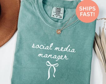 Chemise Comfort Colors® Social Media Manager Chemise réseaux sociaux Chemise Marketing Manager Chemise marketing numérique Cadeau pour responsable des médias sociaux