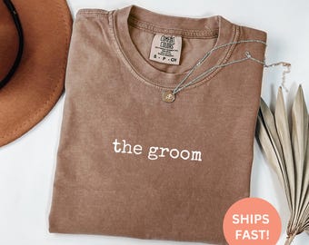 Comfort Colors®-shirt bruidegom, shirt bruidegom trouwdag, vrijgezellenfeest T-shirt, cadeau voor bruidegom, grafisch shirt bruiloft, bruiloft-T-shirt heren