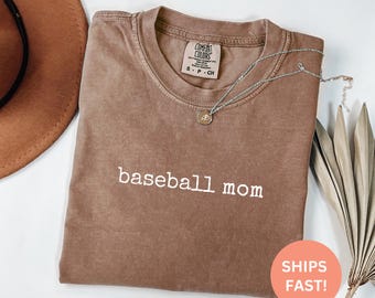 Comfort Colors® Baseball Mom Shirt, Cute Sports Mom TShirt, Mother's Day Gift, Baseball Game Day Shirt, Baseball Mom Gift, Supportive Mom