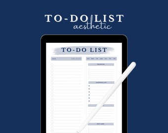 Digital To-Do List (UNDATED), iPad Planner, GoodNotes, Printable Planner, Aesthetic Life Planner (Sea)