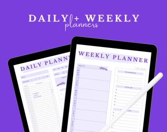 Digital Daily + Weekly Planner Bundle (UNDATED), iPad Planner, GoodNotes, Printable Planner, Aesthetic Life Planner (Tulip)