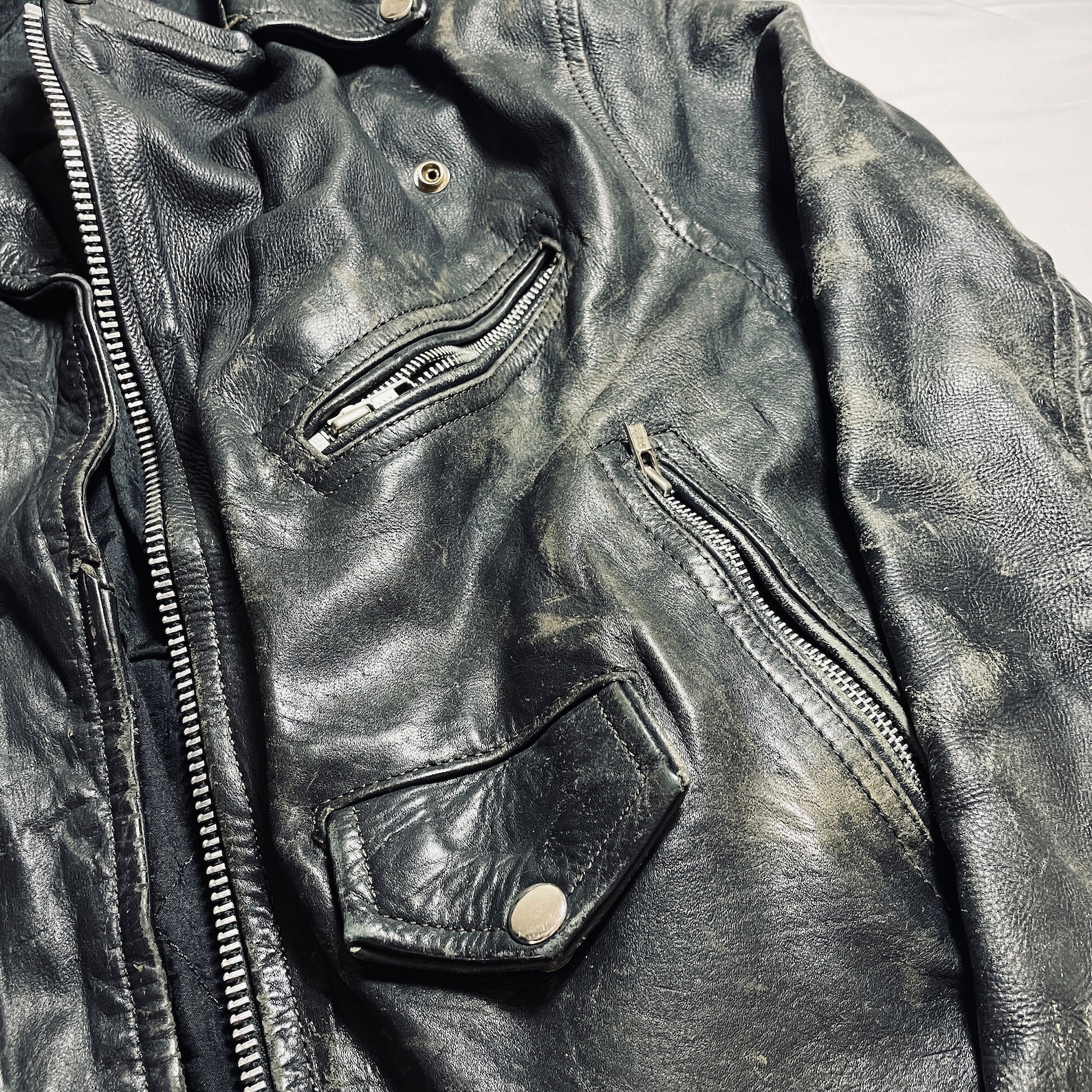 Proper 1980s NZ made leather bike jacket main image 0