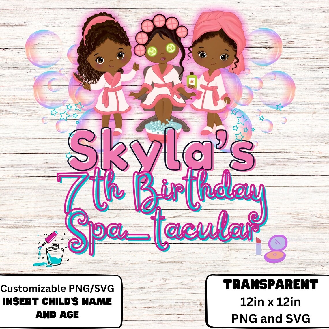 Custom Spa Birthday Design PNG Image, Spa Party, High-quality PNG ...