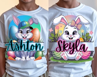 Personalized Kid Name Easter Bunny Png, Boy Girl Easter Png, Toddler Kids Easter Png, Easter Boy. Easter Girl, Easter Bunny Png