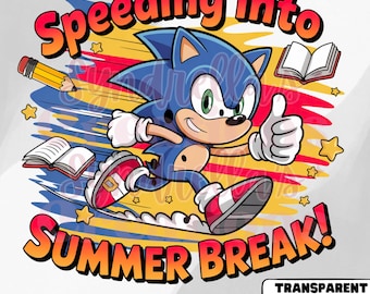 Sonic Summer Break Png, Last Day of School Png, Cartoon Kids