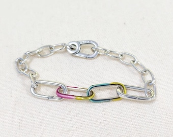 pandora me 925 zilveren schakelketting cus bedelarmband set dubbele schakel