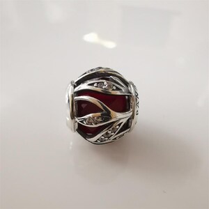 Pandora S925 Silver Nature'S Radiance Synthetic Ruby Bead