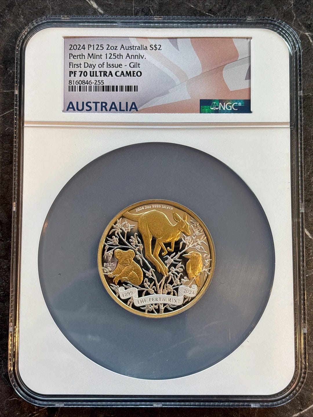 2024 P125- Australia- Perth Mint- 2 Oz- Gilt- NGC- PF70UC