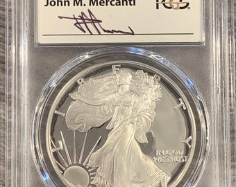1992S- American Silver Eagle- PCGS- PR70DCAM- John Mercanti- Magnum Opus- Pop 31- San Francisco Golden Gate Bridge Label
