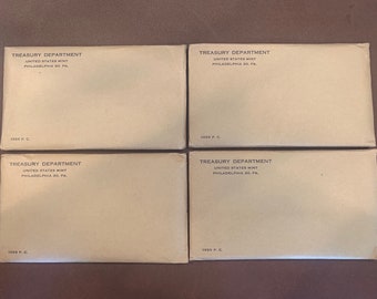 Lot Of 4- 1955 U.S. Mint Silver Proof Set- Opened- OGP Envelope & Sealed Cello