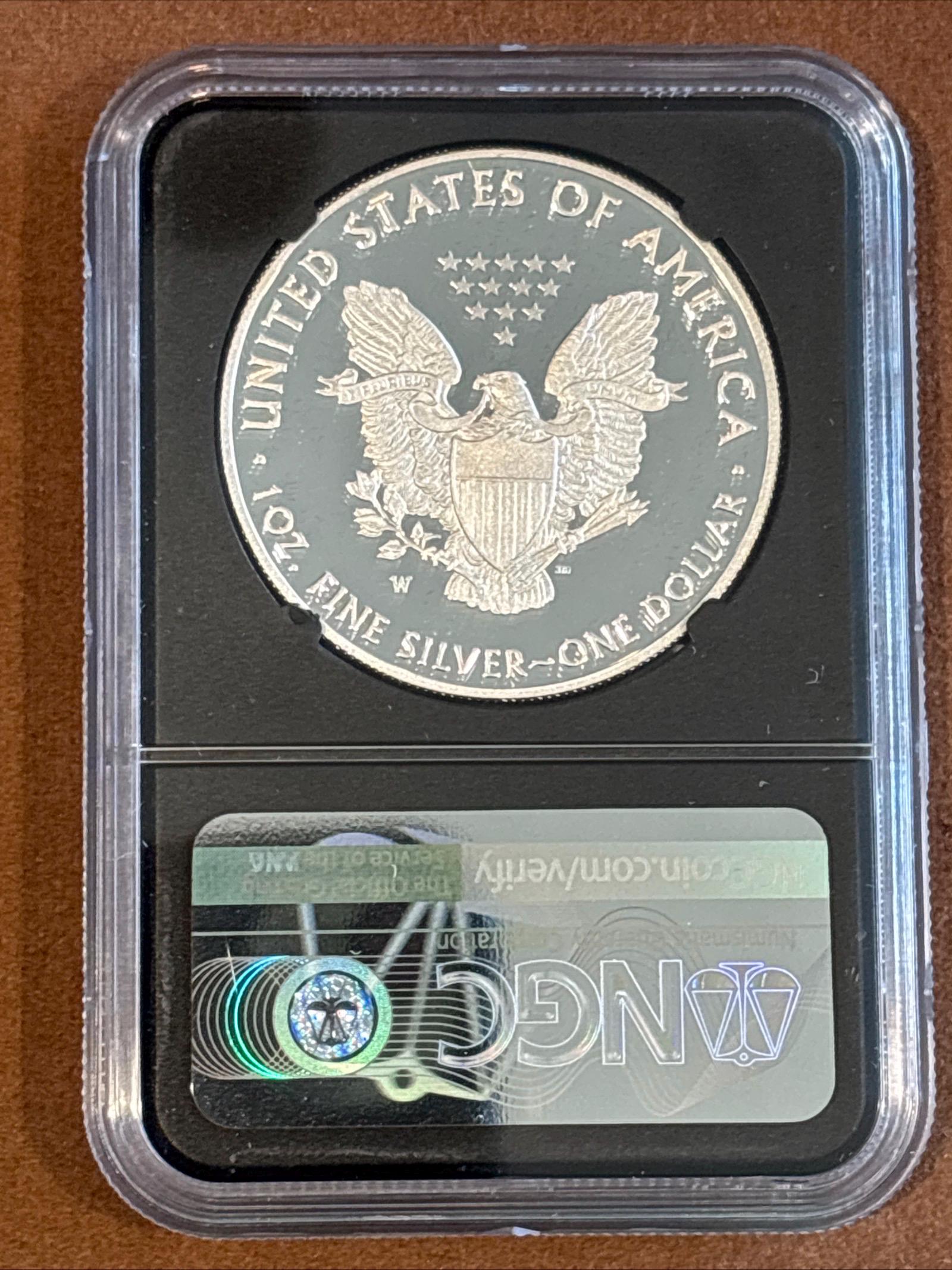 2021 W- American Silver Eagle- Heraldic Eagle Type 1-NGC