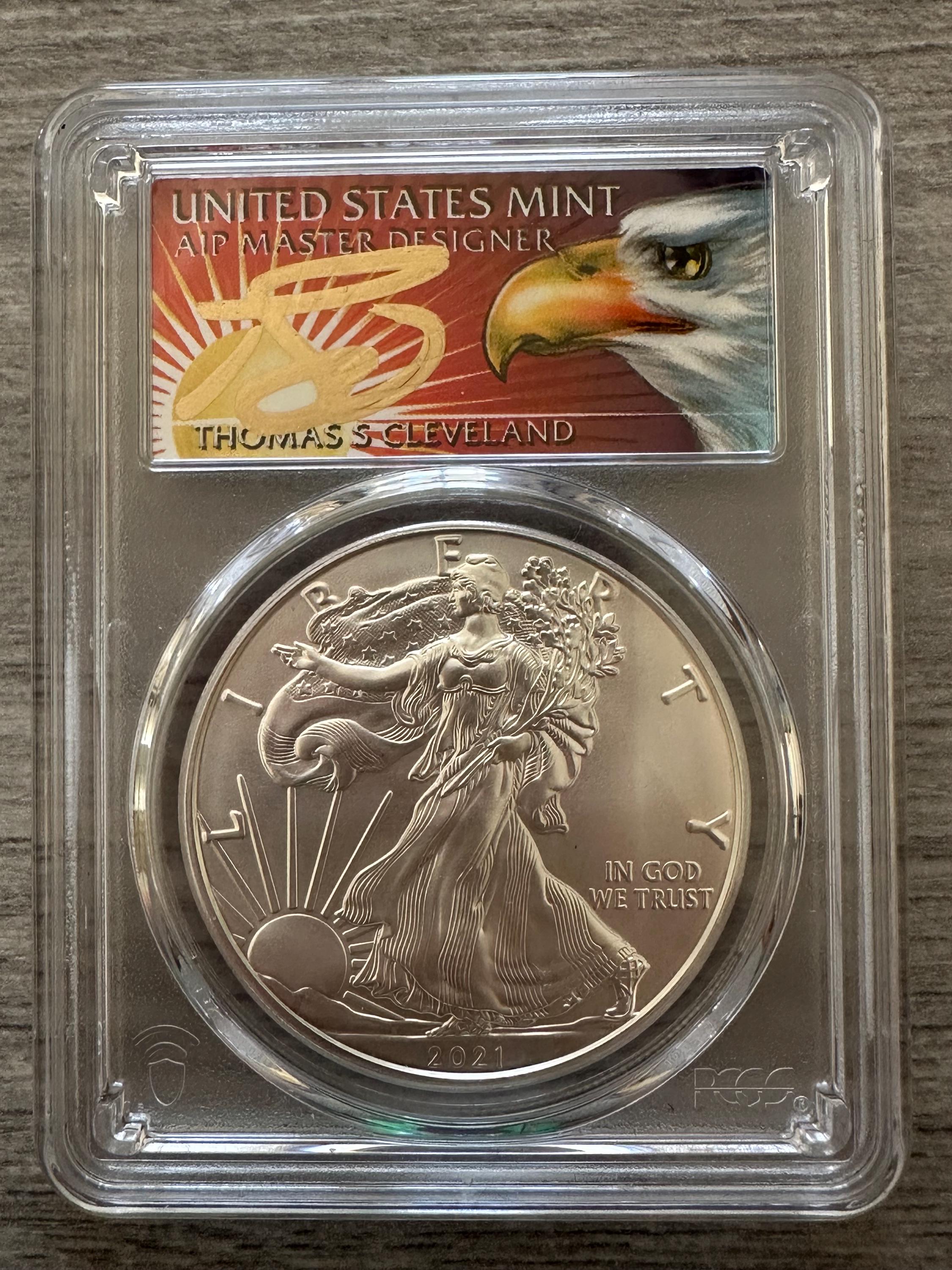2021- アメリカン シルバー イーグル- PCGS- MS70- T1- 生産最終