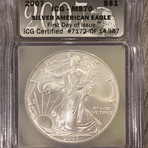 2007- American Silver Eagle- ICG- MS70