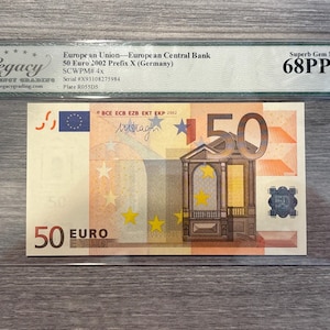 2002- European Union- 50 Euro Prefix X (Germany)- Pick #4x- Legacy- 68PPQ