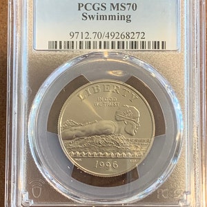 1996 S-Olympic Comm.- Swimming- PCGS- MS70- 127/0- Highly Collective
