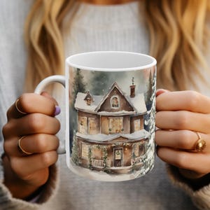 Tazza in ceramica bianca con biglietto di auguri di Natale / 11 oz / Tazza con cuore / Alternativa al biglietto di auguri di Natale / Regalo per le mamme / Decorazione per la cucina per le feste / Regali unici