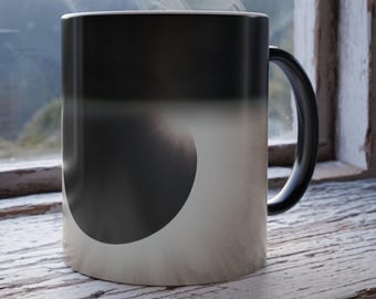 Total Eclipse Color Morphing Mug, Novelty drinkware, Collectable coffee cup, April 8, 2024 mug, Color-changing kitchen decor, Badass gift