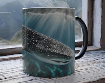 Mug morphing couleur noir requin baleine | Taille de 11 onces